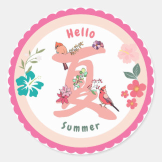 Hello Summer  Classic Round Sticker