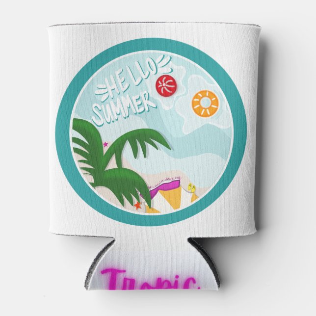 Hello Summer – Coastal Cool Can Hugger Cooler (Front)