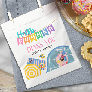Hello Summer Colourful Banner Pool Party Thank You Favour Bags