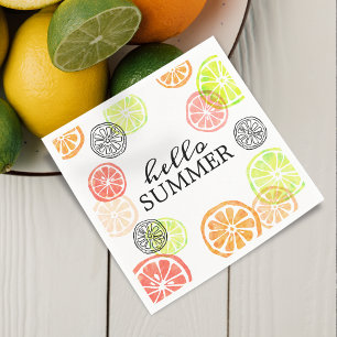 Hello Summer Colourful Citrus Slices Napkin