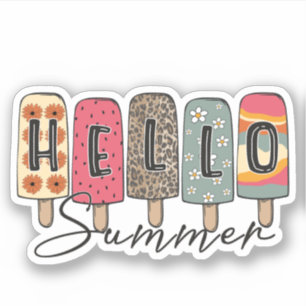 Hello Summer Colourful Ice Cream Vintage Retro