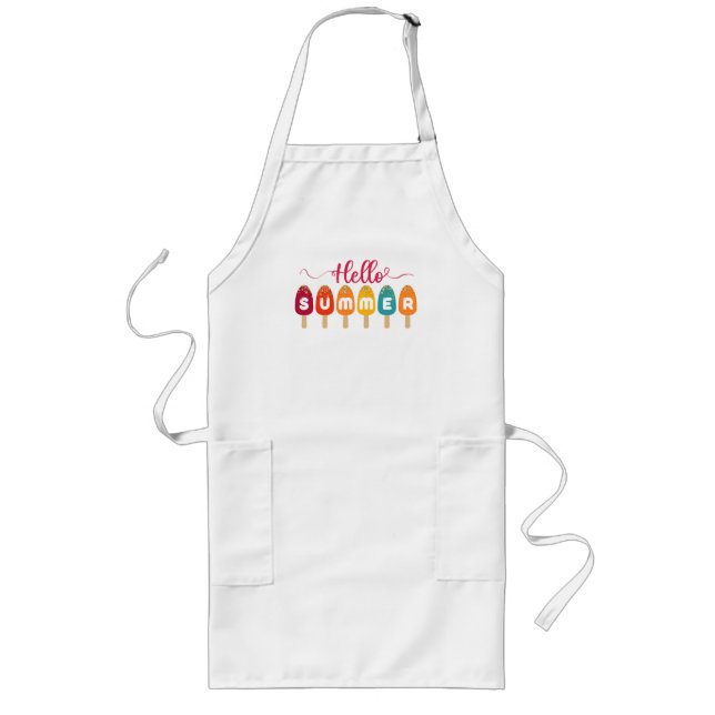 Hello Summer Colourful Popsicle Long Apron (Front)