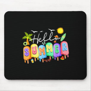 Hello Summer Cool Colorful Popsicle Graphic Summer Mouse Mat