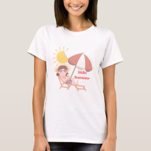  Hello Summer Cute Beach Vacation Design   Sunny R T-Shirt