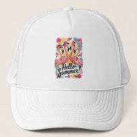 Hello Summer Cute Flamingo Beach Vacation Tropical
