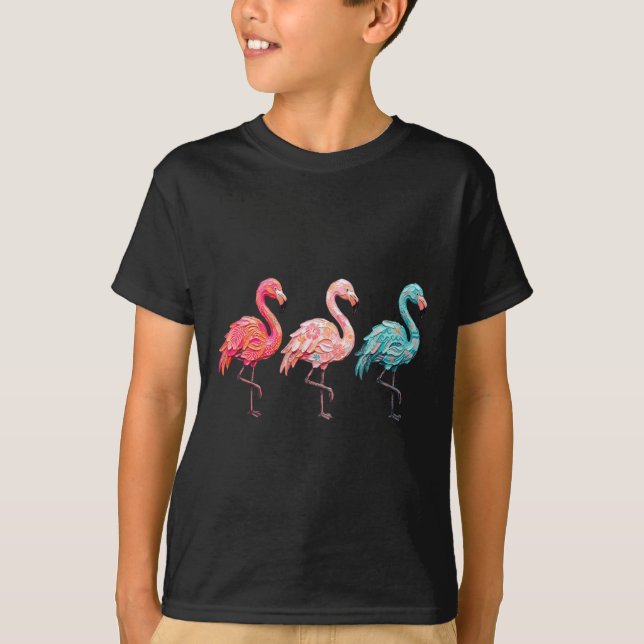 Hello Summer Cute Flamingo Funny Vacation Tropical T-Shirt (Front)