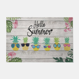 Hello Summer Doormat, Pineapple Design Doormat