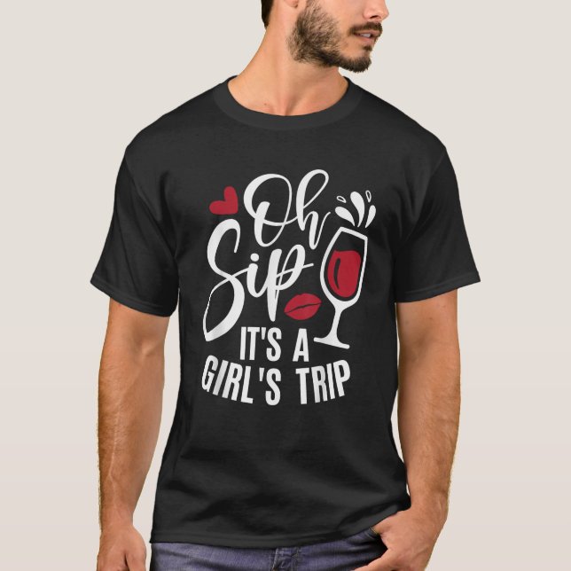 Hello Summer Family Vacation Oh Sip Its A Girls Tr T-Shirt (Front)