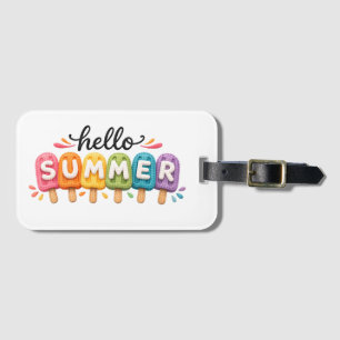 Hello Summer Faux Yarn Design Luggage Tag
