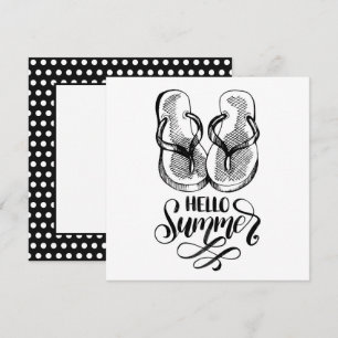 Hello Summer Flip Flops Greeting Card