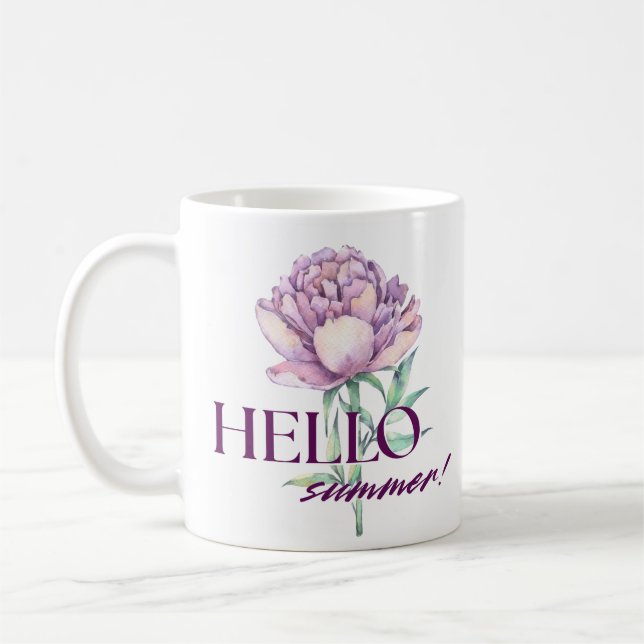 Hello summer floral mug  (Left)