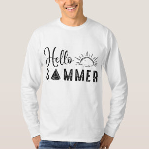 Hello Summer Funny Watermelon Fruit Eater Graphic T-Shirt