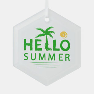 Hello Summer Glass Tree Decoration