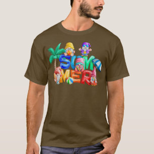 Hello Summer Gnomes Beach Vibes Beach Squad Funny T-Shirt