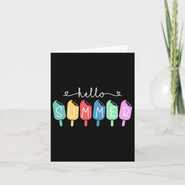 Hello Summer Happy Last Day School Teacher Student Card (Front)