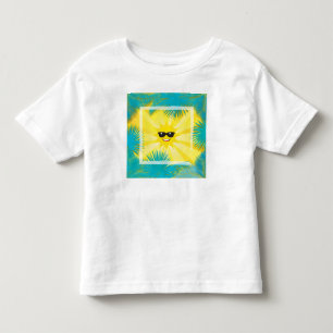 Hello Summer! Happy Sun Smiley Tropical palm frame Toddler T-Shirt