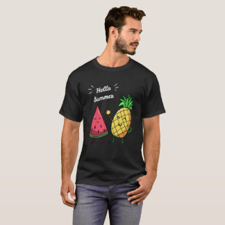 Hello Summer High Five Watermelon Pineapple Tshirt