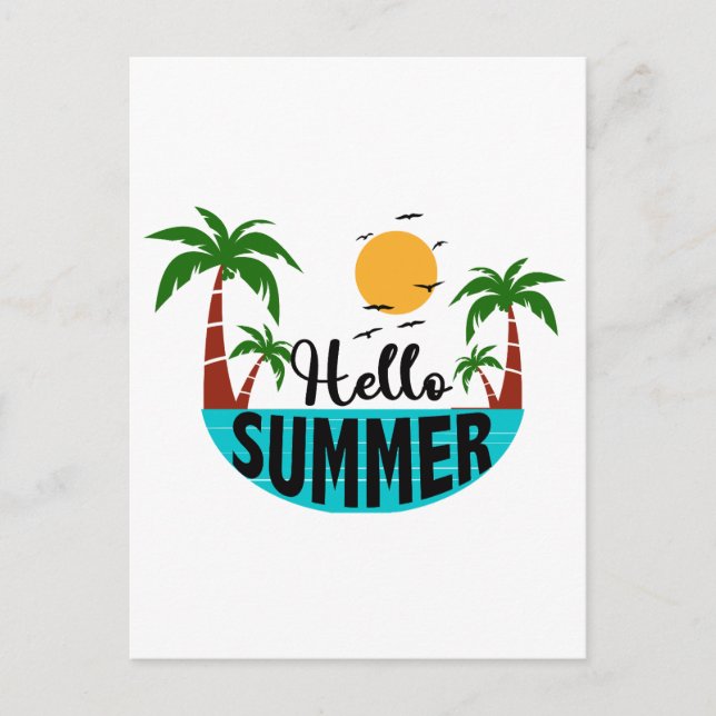 Hello Summer Holiday Postcard (Front)