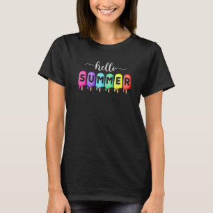 Hello Summer Ice Cream Family Vacation Popsicle Be T-Shirt