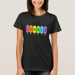 Hello Summer Ice Cream Family Vacation Popsicle Ic T-Shirt