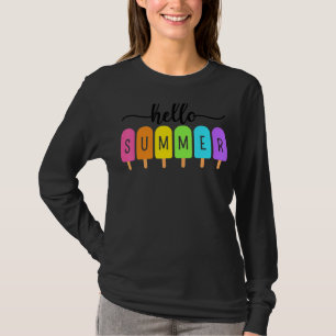 Hello Summer Ice Cream Family Vacation Popsicle Ic T-Shirt