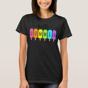 Hello Summer Ice Cream Family Vacation Popsicle Ic T-Shirt