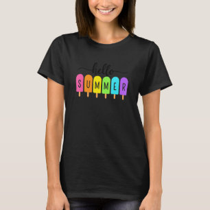 Hello Summer Ice Cream Family Vacation Popsicle Ic T-Shirt