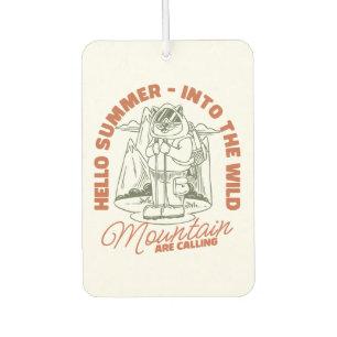 Hello Summer - Into The Wild – Vintage Cat Camper Car Air Freshener