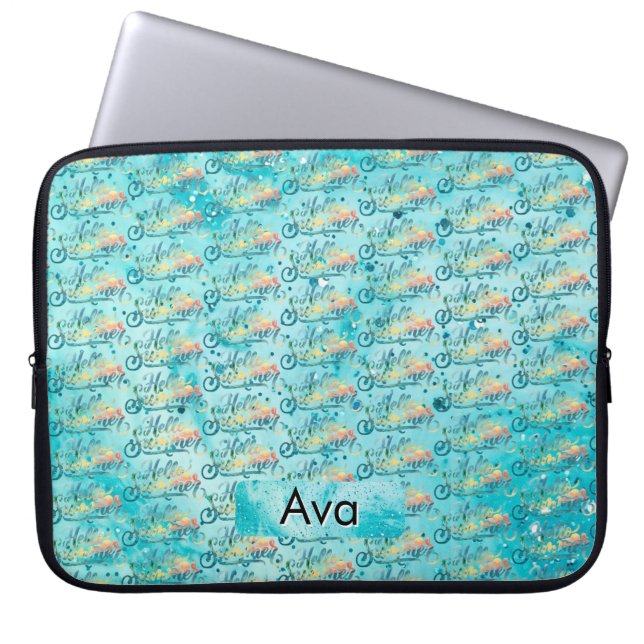 Hello Summer Laptop Sleeve (Front)