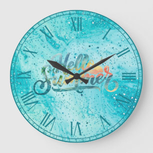 Hello Summer Large Clock