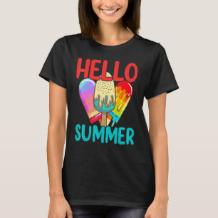 Hello Summer Last Day Of School Ice Ceram Popsicle T-Shirt