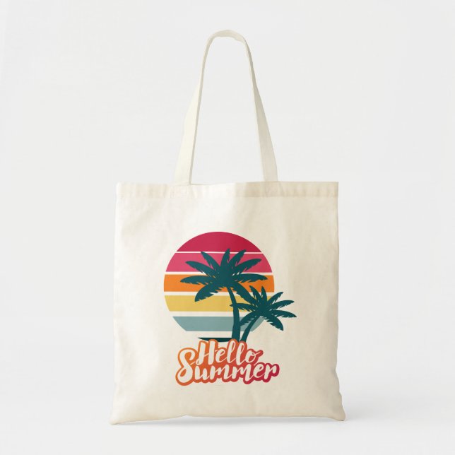 Hello summer lettering tote bag (Front)