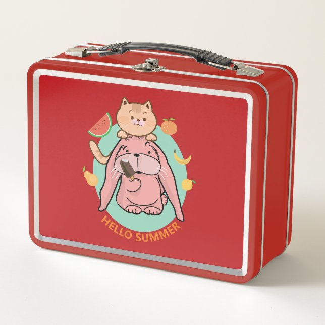 Hello Summer Metal Lunch Box (Front)