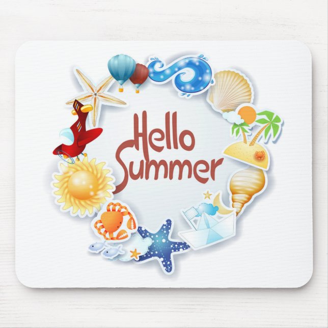 Hello Summer Mouse Mat (Front)