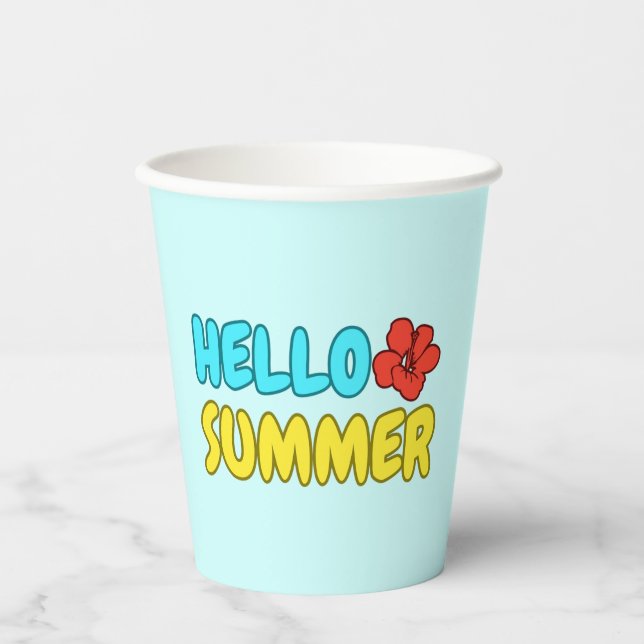 Hello Summer Paper Cups (Front)