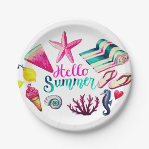 Hello Summer Paper Plate