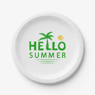 Hello Summer Paper Plate