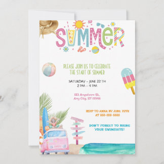 hello summer party invitation