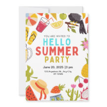 hello summer party invitation