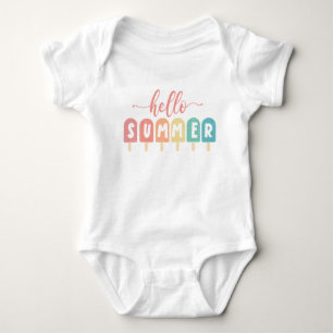 Hello Summer Pastel Popsicles Baby Bodysuit