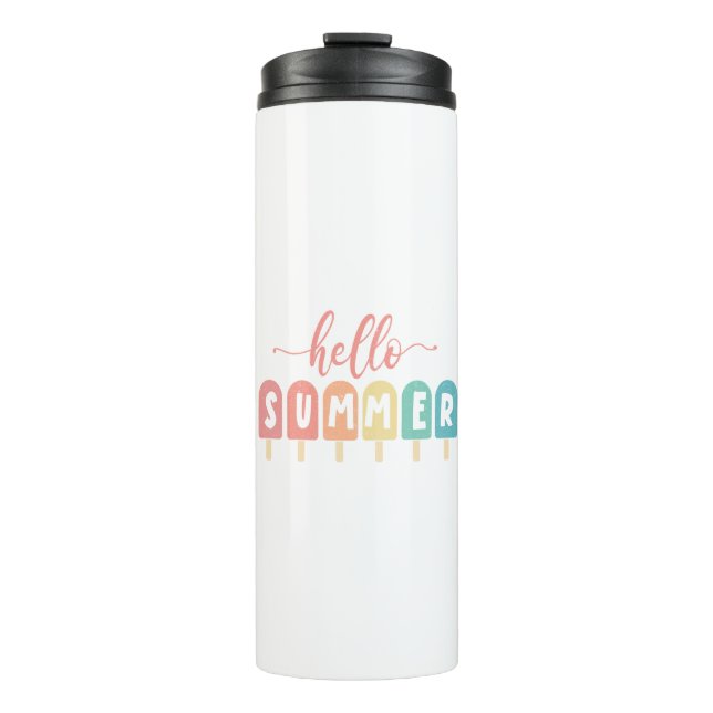 Hello Summer Pastel Popsicles Thermal Tumbler (Front)