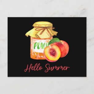 Hello Summer Peach Fruit Invitation Postcard