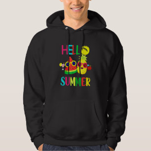 Hello Summer Pineapple And Watermelon With Sunglas Hoodie