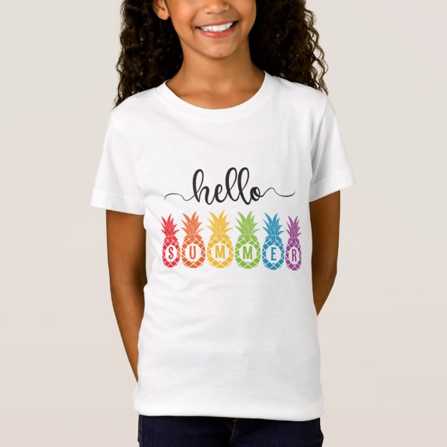 Hello Summer Pineapple   T-Shirt (Front)