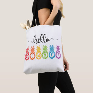 Hello Summer Pineapple Tote Bag