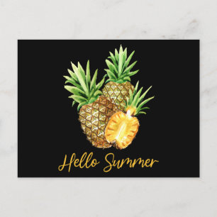 Hello Summer Pineapple Tropical Fruit Invitation Postcard