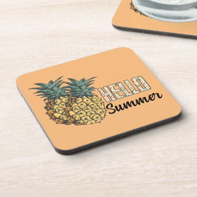 Hello Summer Pineapples Coaster (Left Side)