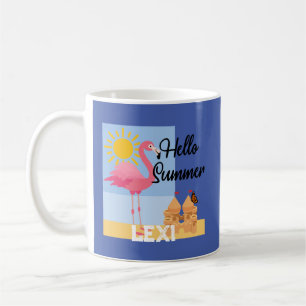 Hello Summer Pink Flamingo Design - Classic Mug