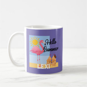 Hello Summer Pink Flamingo Design - Classic Mug