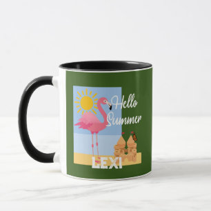 Hello Summer Pink Flamingo Design - Combo Mug